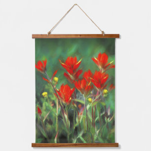 Indian Paintbrush Painting - Original Flower Art Hanging Tapestry