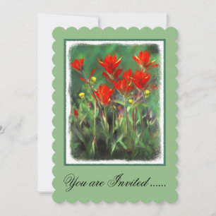Indian Paintbrush Painting - Original Flower Art Invitation