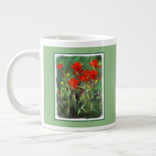 Indian Paintbrush Painting - Original Flower Art Large Coffee Mug