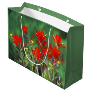 Indian Paintbrush Painting - Original Flower Art Large Gift Bag