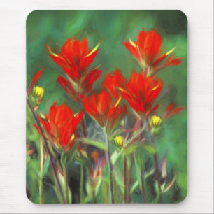 Indian Paintbrush Painting - Original Flower Art Mouse Mat