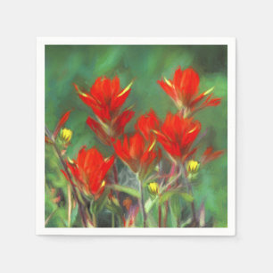 Indian Paintbrush Painting - Original Flower Art Napkin