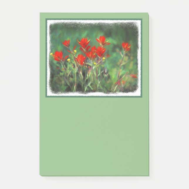 Indian Paintbrush Painting - Original Flower Art Post-it Notes (Front)