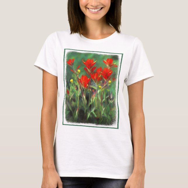 Indian Paintbrush Painting - Original Flower Art T-Shirt (Front)