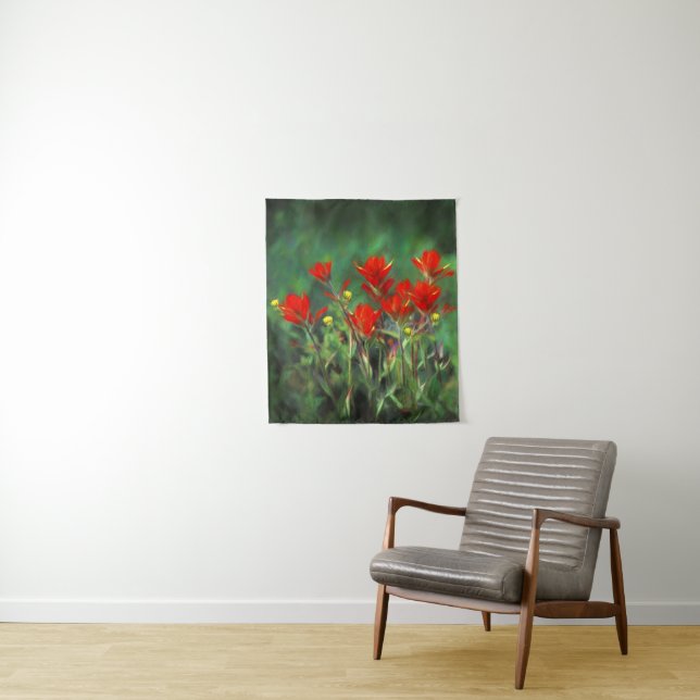 Indian Paintbrush Painting - Original Flower Art Tapestry (In Situ)