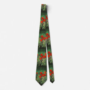Indian Paintbrush Painting - Original Flower Art Tie