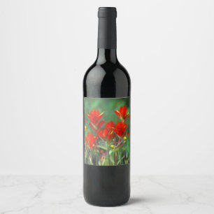 Indian Paintbrush Painting - Original Flower Art Wine Label