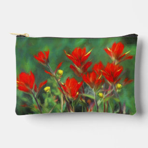Indian Paintbrush Painting Original Wildflower Art Accessory Pouch