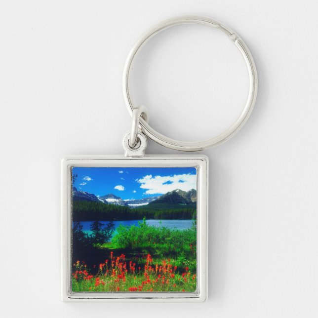 Indian Paintbrush Wildflowers Key Ring (Front)