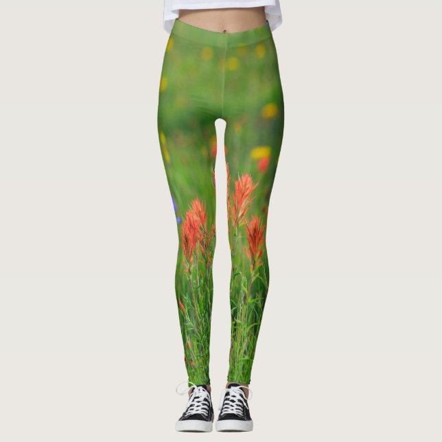 Indian Paintbrush Wildflowers Leggings (Front)