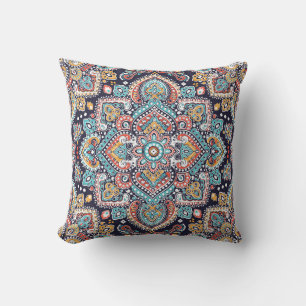 Indian Paisley: Ethnic Mandala Pattern Cushion