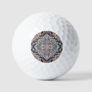 Indian Paisley: Ethnic Mandala Pattern Golf Balls