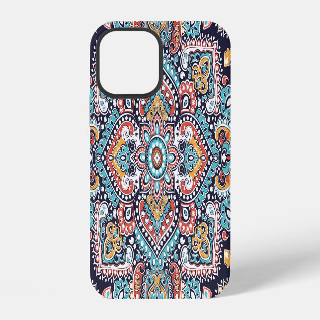 Indian Paisley: Ethnic Mandala Pattern iPhone Case (Back)