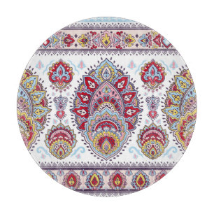 Indian paisley floral, ethnic medallion. cutting board