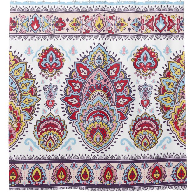 Indian paisley floral, ethnic medallion. shower curtain (Front)