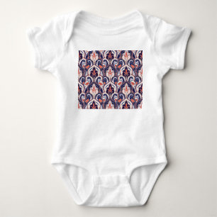 Indian Paisley: Floral Medallion Seamless. Baby Bodysuit