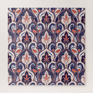 Indian Paisley: Floral Medallion Seamless. Jigsaw Puzzle