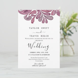 Indian Paisley Gold Wedding Invitation