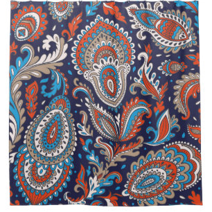 Indian Paisley Medallion Ethnic Pattern. Shower Curtain