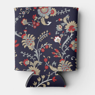 Indian paisley, navy background, traditional. can cooler