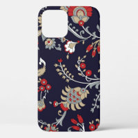 Indian paisley, navy background, traditional.