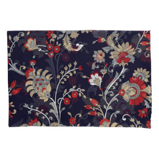 Indian paisley, navy background, traditional. pillowcase