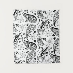 Indian Paisley Pattern Mankolam Tapestry