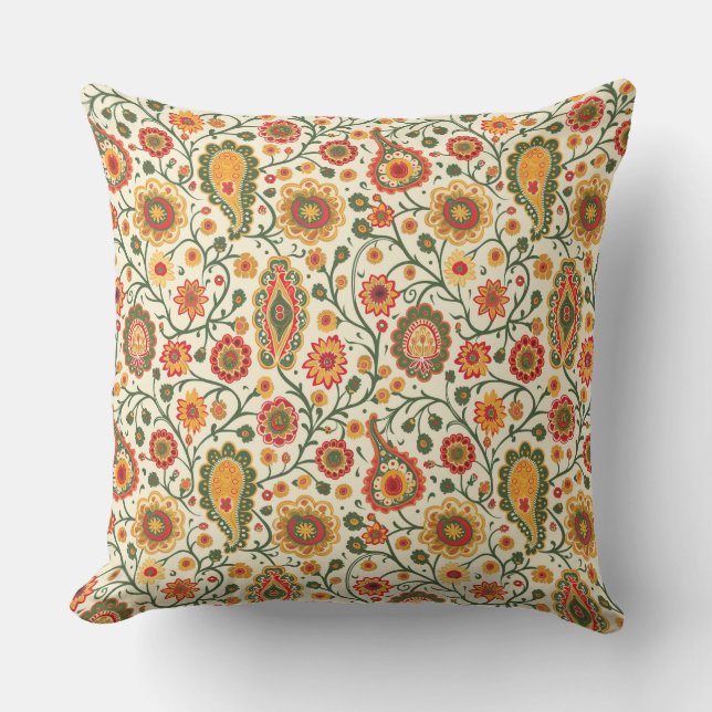 Indian Paisley Print Cushion (Front)