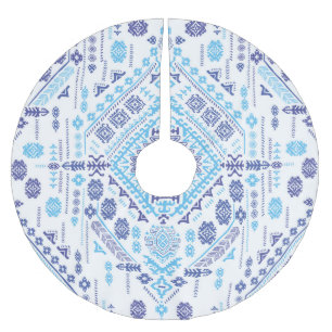 Indian paisley rug, ethnic mandala pattern. brushed polyester tree skirt