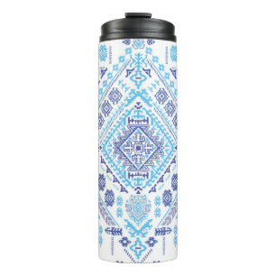 Indian paisley rug, ethnic mandala pattern. thermal tumbler