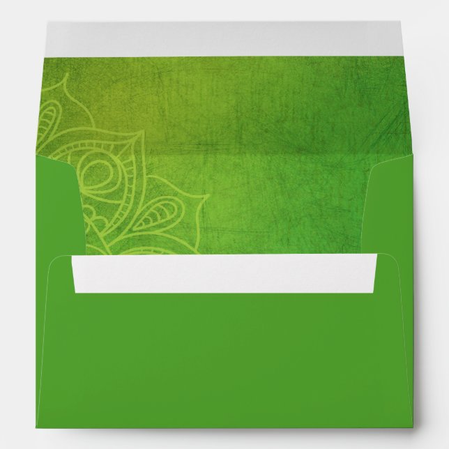 Indian Paisley Wedding Invitation Envelope (Back (Bottom))