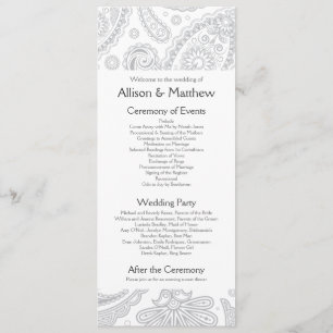 Indian Paisley Wedding Program Programme