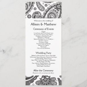 Indian Paisley Wedding Program Programme