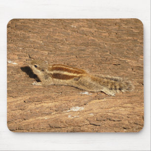 Indian Palm Squirrel on a Tree Trunk Mouse Mat