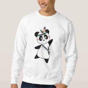 Indian Panda Bear Fashing Teddy Feather Cute Sweatshirt