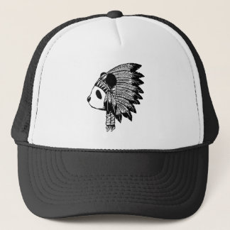 Indian panda trucker hat