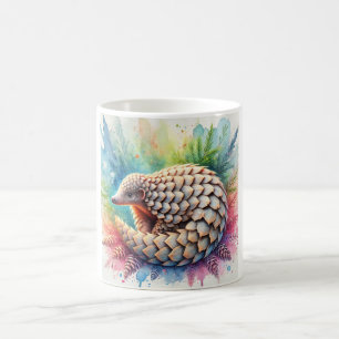 Indian Pangolin 050824AREF127 - Watercolor Coffee Mug