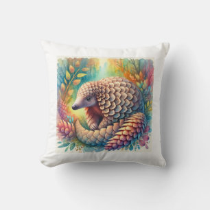 Indian Pangolin 170724AREF116 - Watercolor Cushion