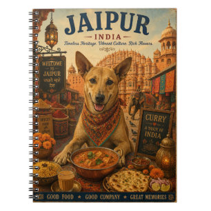 Indian Pariah Dog in Jaipur Market Vintage Travel Notebook