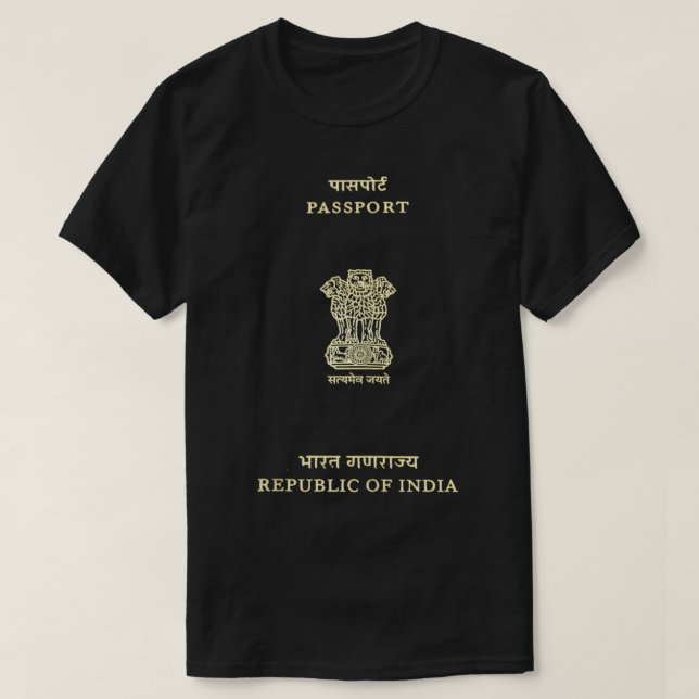 Indian Passport Cover,Indian Tourist Gift,Indian F T-Shirt (Design Front)