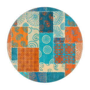 Indian patchwork, seamless vintage background. cutting board