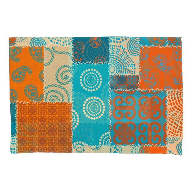 Indian patchwork, seamless vintage background. pillowcase (Front)