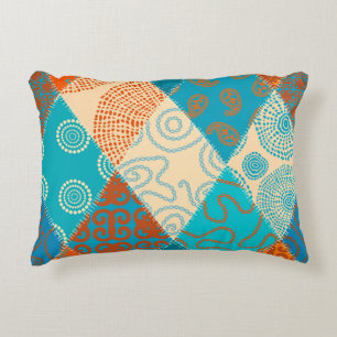 Indian patchwork seamless vintage design. decorative cushion