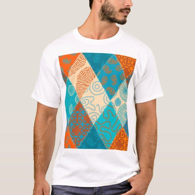 Indian patchwork seamless vintage design. T-Shirt (Front)