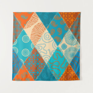 Indian patchwork seamless vintage design. tapestry