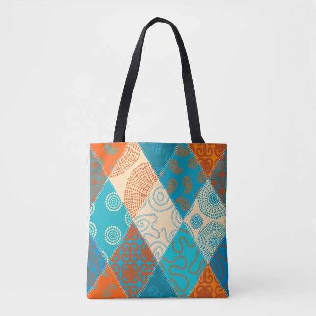 Indian patchwork seamless vintage design. tote bag (Front)