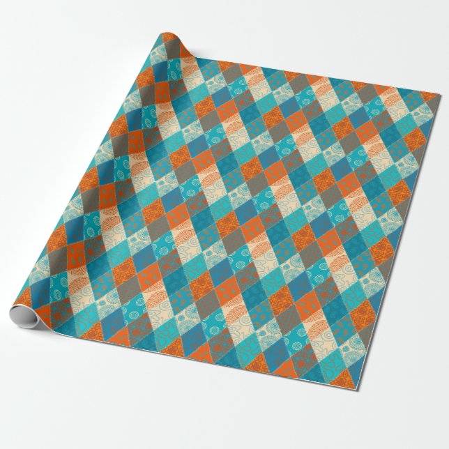 Indian patchwork seamless vintage design. wrapping paper (Unrolled)