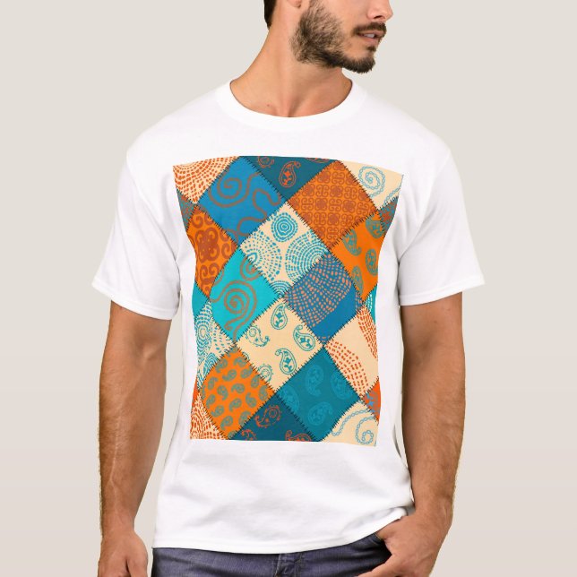 Indian patchwork: vintage seamless pattern. T-Shirt (Front)