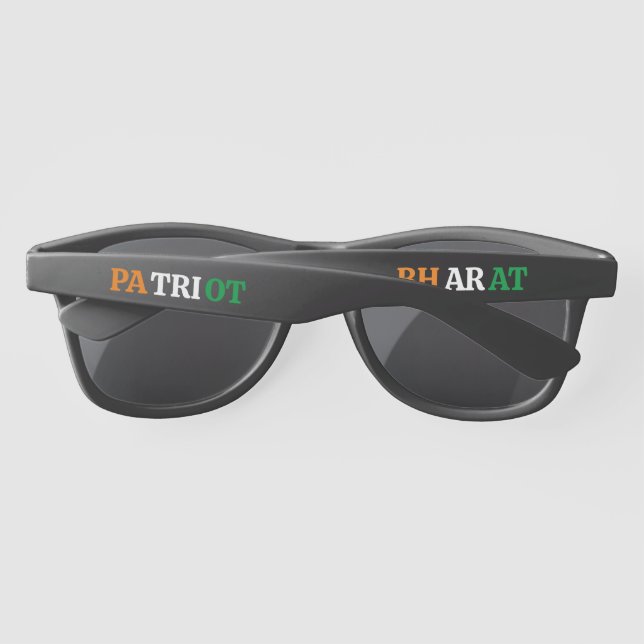 Indian Patriotic Bharat Black Wayfarer Sunglasses (Back)