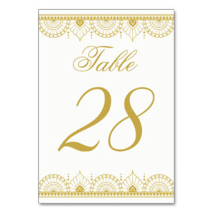 Indian Patten Table Number   Editable Colour